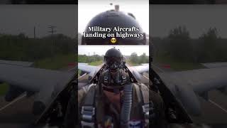 Plane landing on highway💥 militaryaviation planelanding avgeeks aviation [upl. by Gordie]