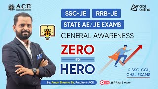 General Awareness Zero to Hero Series for SSC JE RRB JE amp STATE AEJE Exams  ACE Online [upl. by Arreip]