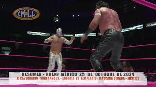 CMLL  B CAVERNARIOSOBERANO JREUFORIA VS TEMPLARIO MÁSCARA DORADAMÍSTICOARENA MÉXICO251024 [upl. by Iuq]