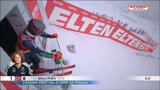 Lucas Braathen 🇳🇴  Val DIsere mens GS  Dec 10 2022 1st run weareskiing atomic [upl. by Elyrpa]