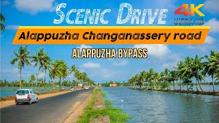 The Scenic Alappuzha Changanassery road  Alappuzha bypass  4K [upl. by Christiansen]