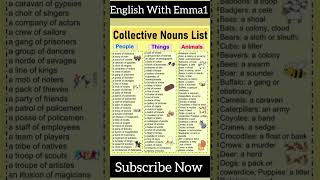 Collective Nouns you need to know  spokenenglish vocabulary learnenglishshorts [upl. by Llirrem]