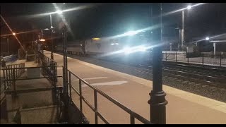 Three Amtrak Trains passing by Odenton Station on a Cold Saturday Night [upl. by Hnad]