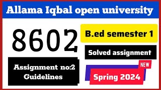 8602 solved assignment 2 spring 2024  Learn with AIOU [upl. by Ehtnax]