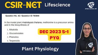 CSIRNET LIFESCIENCE DEC 2023 S1 PYQ Solution apnasapnajrf [upl. by Basile556]