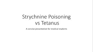 Strychnine Poisoning vs Tetanus  Toxicology [upl. by Eedrahc]