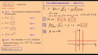 Test analiza matematica asimptote  clasa a XIa mateinfo [upl. by Fusco997]