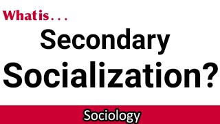 What is secondary socialization secondarysocialization typesofsocialization secondarysocaliza [upl. by Whitman]