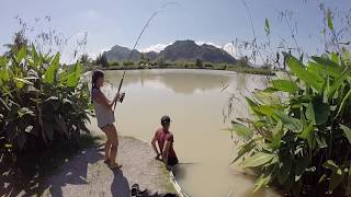 Fishing in Thailand 2017  Angeln in Thailand  Claudia Darga Jurassic Mountain Resort [upl. by Tenner]