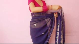 Saree VideoHow To Wear A SariSaree Wraping Video Tutorial For BeginnersSaree Drape [upl. by Idisahc]