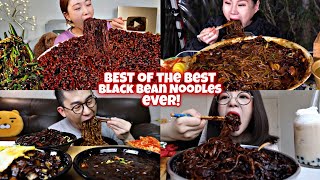 BLACKEST BLACK BEAN NOODLES MUKBANG⚫🤯😱😵 [upl. by Amalbena]