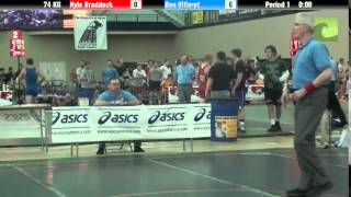 Mens Freestyle 74 KG Kyle Braddock vs Ben Villaret [upl. by Dru]