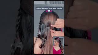 flower hair style new hairstyle bridal hairstyles song trendingshorts eyemakeup makeuptutorial [upl. by Channing]