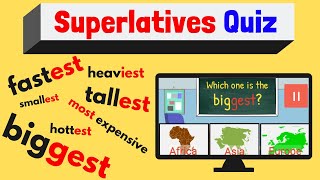 Superlatives Quiz  Fun ESL Game  Easy English Quiz [upl. by Atirehgram]