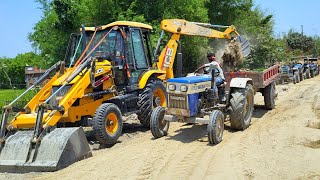 New Jcb 3dx Backhoe Loader Machine Mud Sonalika Sikandar Eicher 551 Swaraj 744 Tractors [upl. by Brunk811]