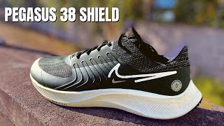 Nike Air Zoom Pegasus 38 Shield Review  Winter Running Shoes [upl. by Anelram881]