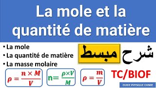 La mole unité de quantité de matière  Résumé de cours Tronc commun international  Tcsf 2024 [upl. by Syman742]