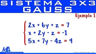 Solución de un sistema de 3x3 método de Gauss  Ejemplo 1 [upl. by Bough]