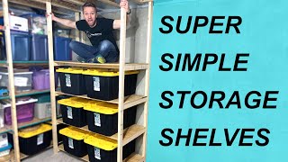 How To Build Simple Basement Storage Shelves [upl. by Ahsoem]