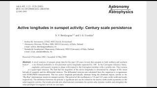 AAPP Segment 26 Heliographic Active Longitudes Betray Internal Structure [upl. by Shelby]