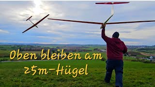 Hangflug am 25mHügel  nach oben kämpfen bei schwachen Bedingungen [upl. by Viola]