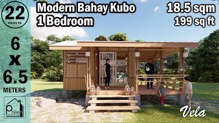 TINY BAHAY KUBO  185 sqm ONE BEDROOM MODERN BAHAY KUBO  MODERN AMAKAN HOUSE DESIGN [upl. by Flin]