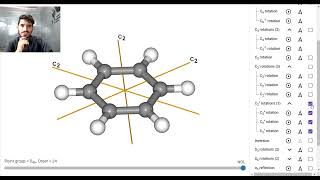 Symmetry in Benzene  all symmetry elements of benzene and point group of benzene [upl. by Tania]