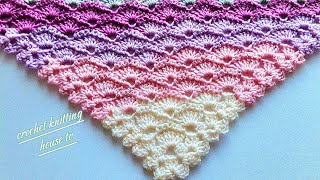 magnifique❗️châle débutant au crochet élégant super facile pour débutants châle triangle au crochet [upl. by Ayyn789]