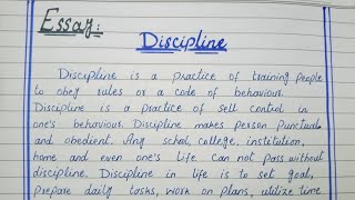 English essay value of discipline value of discipline in life essay essay on discipline [upl. by Harold]