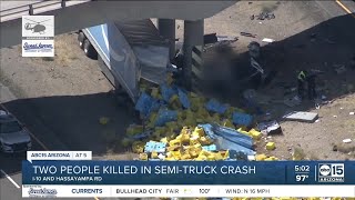 I10 EB closed near Tonopah after deadly crash involving Amazon truck [upl. by Ytrebil446]