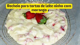 Recheio para tortas de leite ninho com morango [upl. by Alyak996]