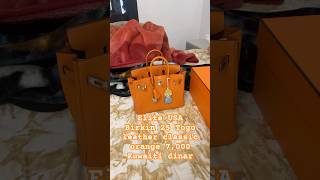 birkin unboxing birkin25 classic orange Togo leather palladium hardware hermesbag hermes [upl. by Toulon]