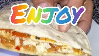 asmr enjoy breakfast with a wrap eggomellete [upl. by Ahsinhoj]