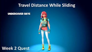 Travel Distance While Sliding Fortnite Week 2 Quest [upl. by Nwadrebma484]