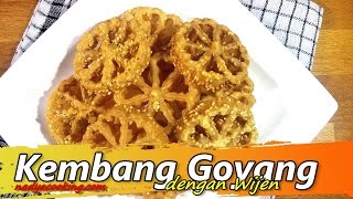 Resep Kue Kering Kembang Goyang Kembang Loyang dengan Wijen [upl. by Aihsila89]