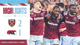 West Ham 21 AZ Alkmaar  First Leg Advantage Secured  Europa Conference League Highlights [upl. by Ammadis755]