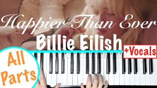 How to play HAPPIER THAN EVER  Billie Eilish Piano Tutorial  Chords Accompaniment [upl. by Liba]