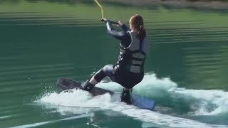 Wheres Brittany Learning how to wakeboard at Hydrous in Little Elm [upl. by Enidlareg]