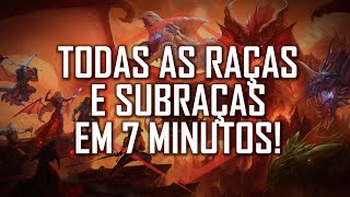 TODAS AS RAÇAS E SUBRAÇAS OFICIAIS DO DampD 5E EM 7 MINUTOS  DnDrops 06 [upl. by Anelra]