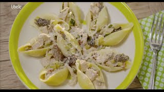 Conchiglie met kalkoenreepjes champignons en courgettes [upl. by Tom]