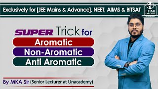 Supertricks for Aromaticity Antiaromaticity and nonaromaticity  Explain by IITian  Jee Advance [upl. by Gracie]