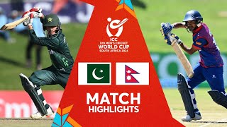 Pakistan v Nepal  Match Highlights  U19 CWC 2024 [upl. by Eloci635]