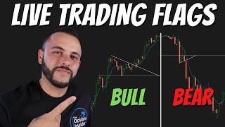 LIVE TRADING Bull amp Bear Flags On TSLA  Key Technical Formation [upl. by Bradan]