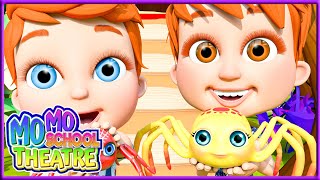 The Incy Wincy Spider 🌦️🕷️ amp More A famous childrens songs  Momo School Theater Cartoon kidssongs [upl. by Haukom]