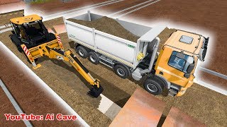 How to dig pipeline ditch New Construction and Mining Map  Farming Simulator 2017 Mods [upl. by Artinak]