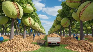 Pistachio Harvest Made EASY With Modern Machinery [upl. by Nedla714]