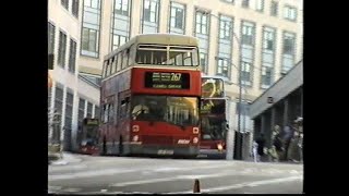 London Buses August 2000Hammersmith with Metrobuses amp Routemasters [upl. by Hewe]