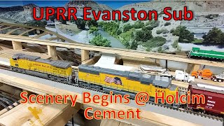 WEEKLY UPDATE  Scenery Begins  Holcim Cement UPRR Evanston Sub Large HO Scale Railroad in Action [upl. by Swetlana]