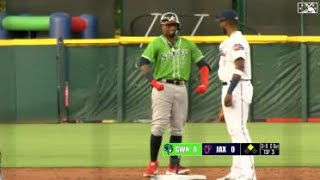 Ronald Acuna Jrs first rehab game 4192022 TripleA Gwinnett [upl. by Kred]