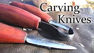 Forging knives spoon knife and making kuksa cup [upl. by Eisac]